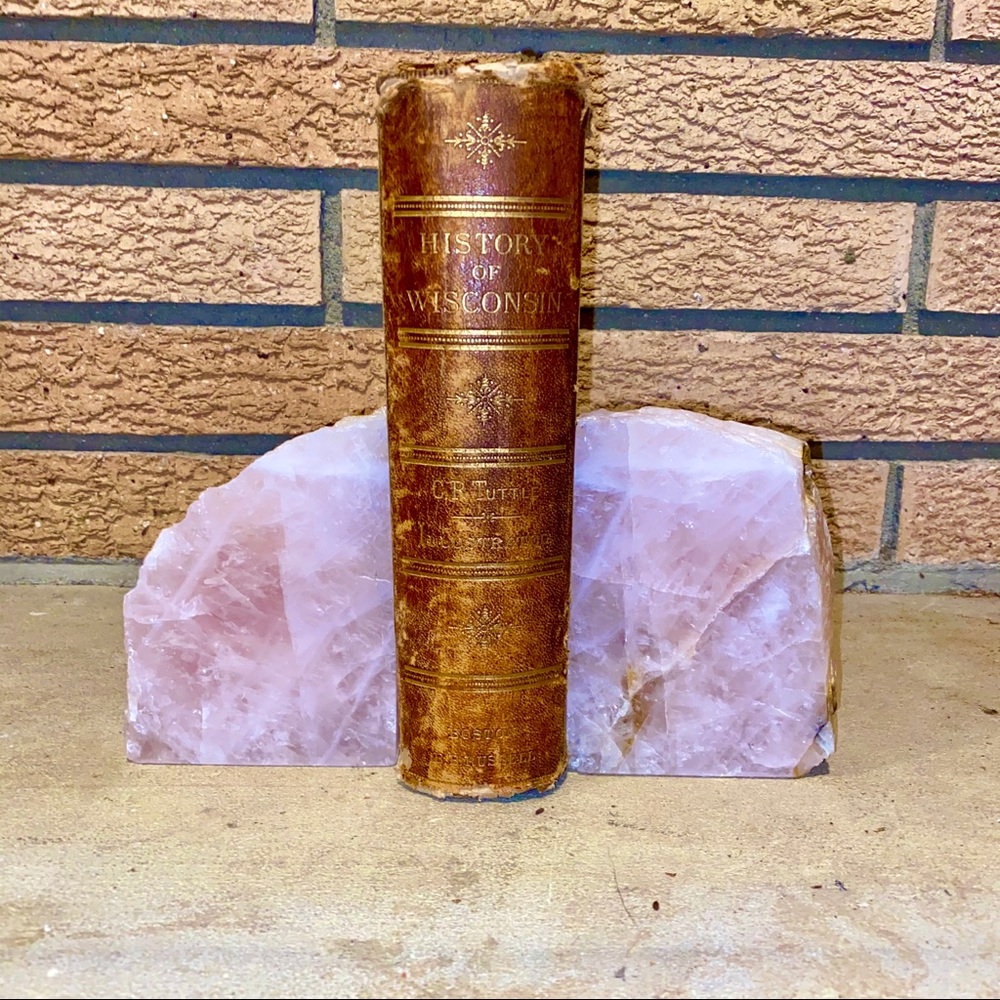 Rose Quartz Crystal Bookends - Yoga - Boho
